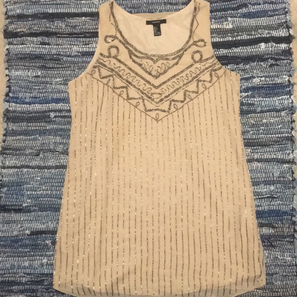 Forever 21 Bedazzled Tank Top Knee Length Dress